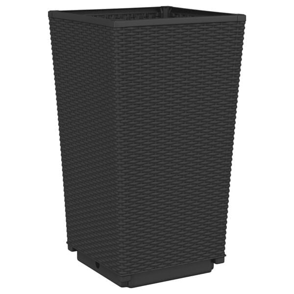 Vidaxl 2er-Set Pflanzkübel Rattan-Optik 57 cm Schwarz - bis zu 34% sparen