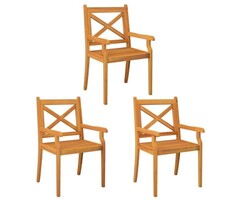 Vidaxl 3er-Set Gartenstühle aus massivem Akazienholz - 57% Rabatt
