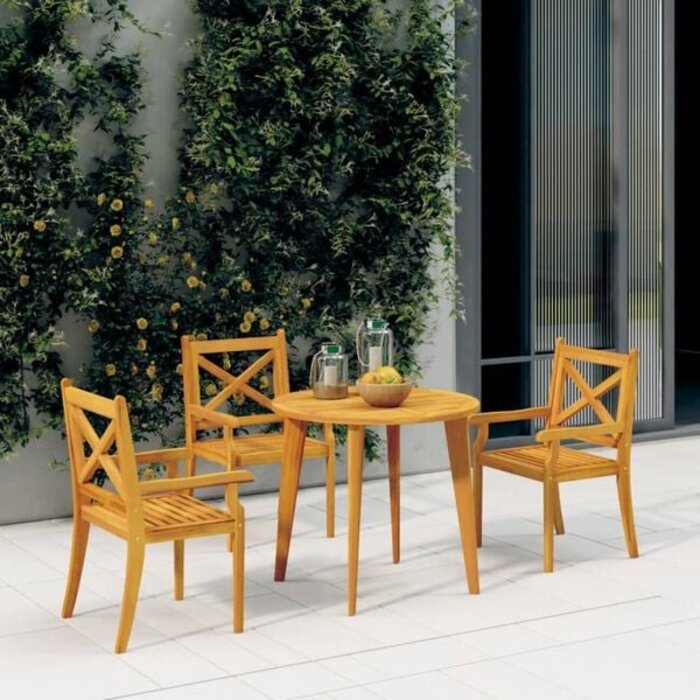 Vidaxl 3er-Set Gartenstühle aus massivem Akazienholz - bis zu 35% Rabatt