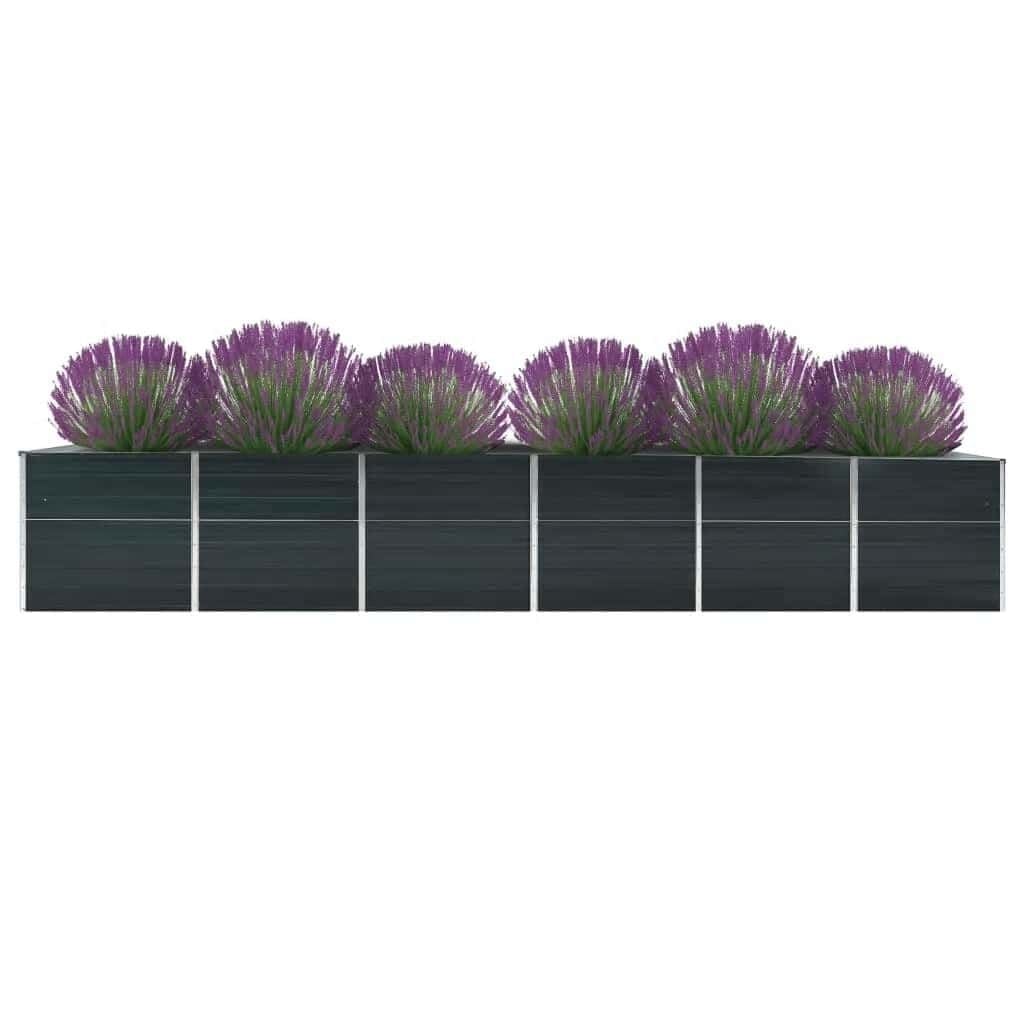 Vidaxl Hochbeet aus verzinktem Stahl 480x80x77cm - Anthrazit - bis zu 35% Rabatt