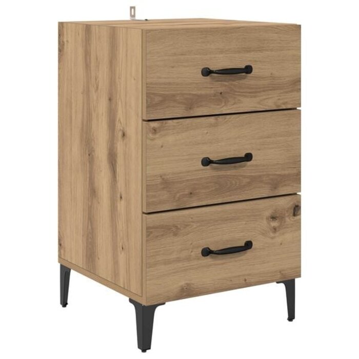 Vidaxl Nachtschrank Artisan Eiche - 3 Schubladen - bis zu 34% Rabatt
