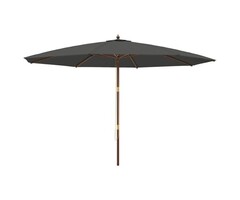 Vidaxl Luxus Sonnenschirm mit Holzmast 400x273 cm, Anthrazit - 58% Rabatt