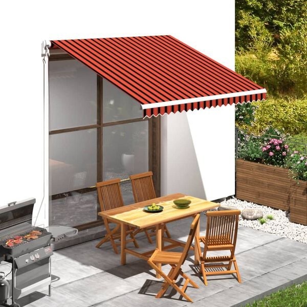 Vidaxl Markisentuch 300x250 cm, Gestreift, Orange-Braun, bis zu 33% reduziert