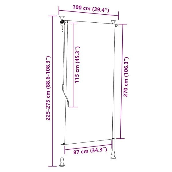 Vidaxl Außenrollo 100x270 cm Anthrazit - Vertikalmarkise bis zu 33% reduziert