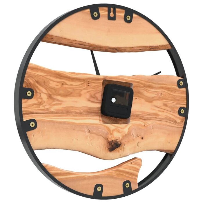 Vidaxl Wanduhr Ø 35 cm aus Olivenholz & Eisen - Rustikales Design, bis zu 34% Rabatt