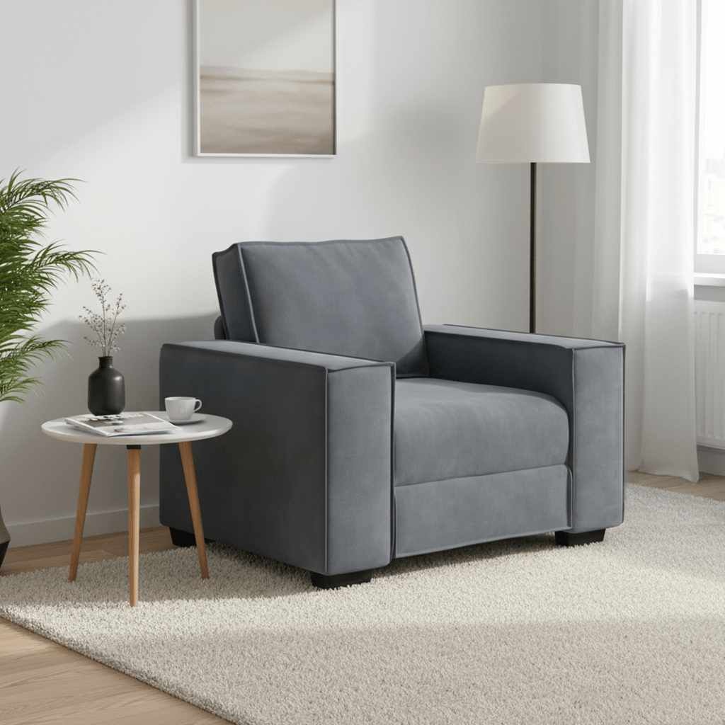 Vidaxl Samt Polstersessel Dunkelgrau - Luxuriöser Lounge-Sessel - bis zu 62% sparen