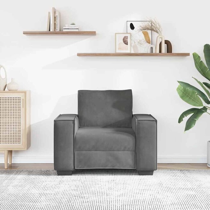 Vidaxl Samt Polstersessel Dunkelgrau - Luxuriöser Lounge-Sessel - bis zu 62% sparen