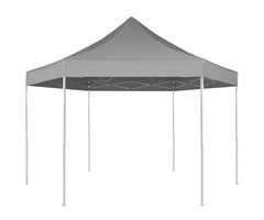 Vidaxl Sechseckiger Party-Faltpavillon 3,6 x 3,1 m Grau - 63% Rabatt