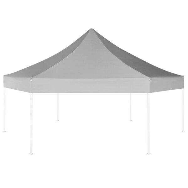Vidaxl Sechseckiges Pop-up-Party-Faltpavillon 3,6m x 3,1m - Grau - bis zu 35% Rabatt