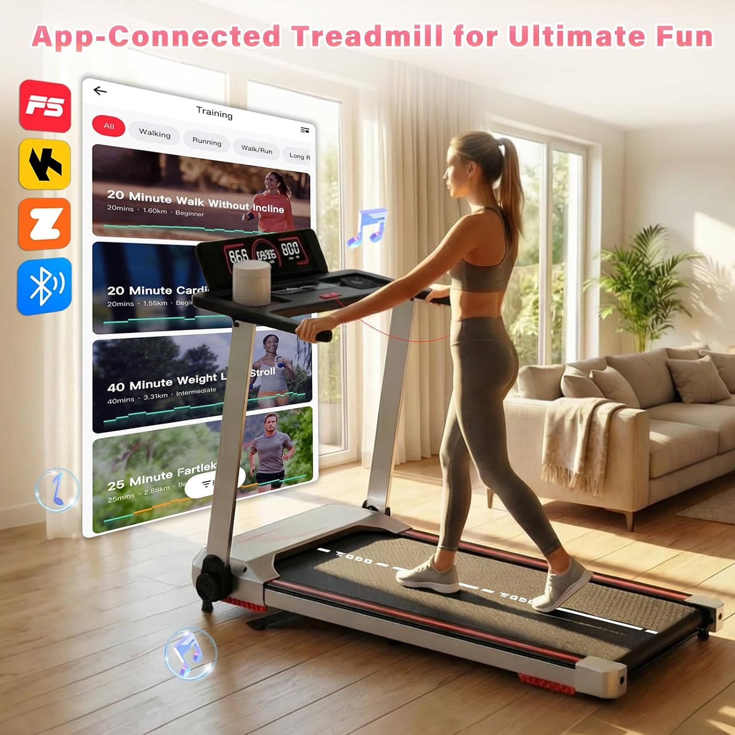 Klappbares Laufband mit Bluetooth & LED - Jetzt bis zu 35% Rabatt sichern