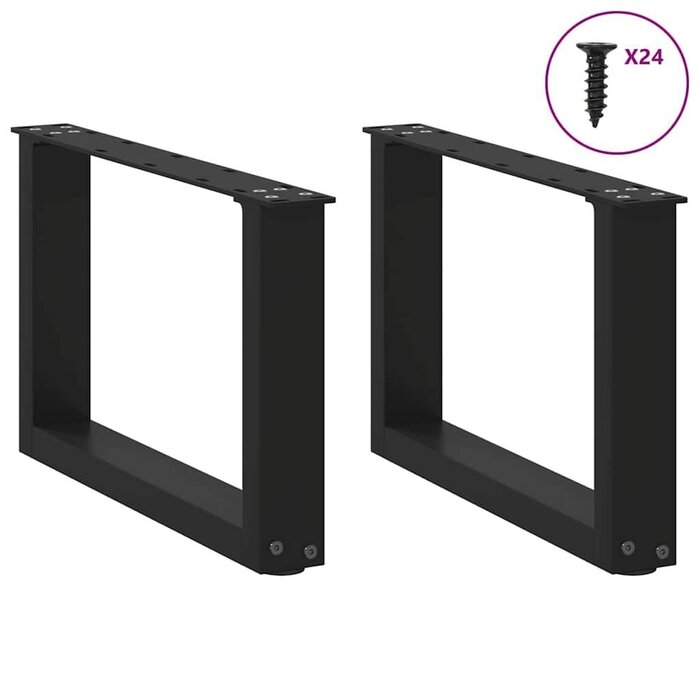 Vidaxl U-Form Couchtischbeine 50x31 cm Stahl Schwarz - bis zu 34% sparen