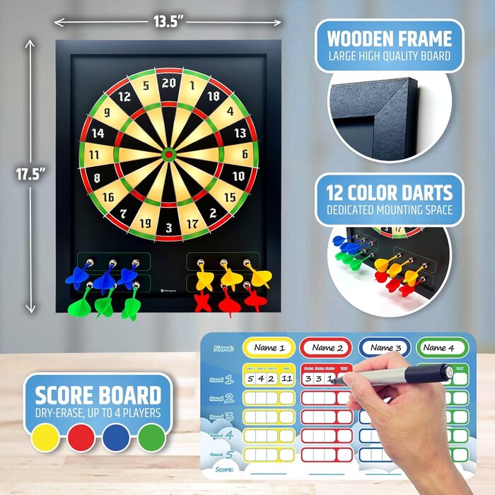 Magnetisches Dartspiel für Kinder mit 12 Pfeilen - bis zu 29% Rabatt