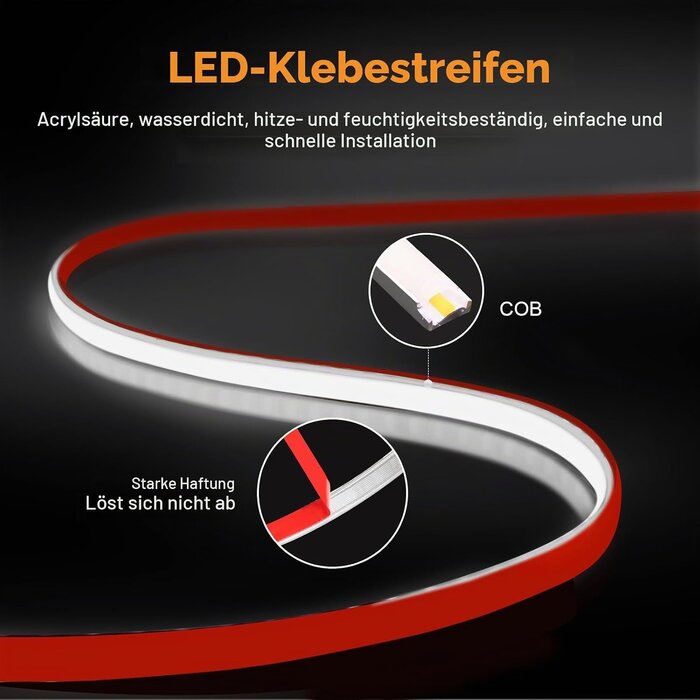 10m COB LED-Streifen 6000K 220V IP67 - Jetzt bis zu 78% Rabatt!