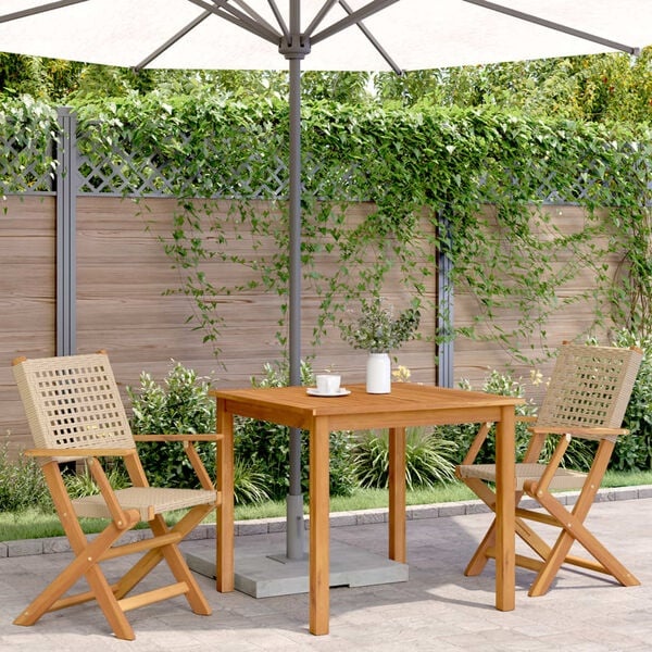 Vidaxl Gartenstühle 2er-Set aus Akazienholz & Rattan, beige - bis zu 35% Rabatt