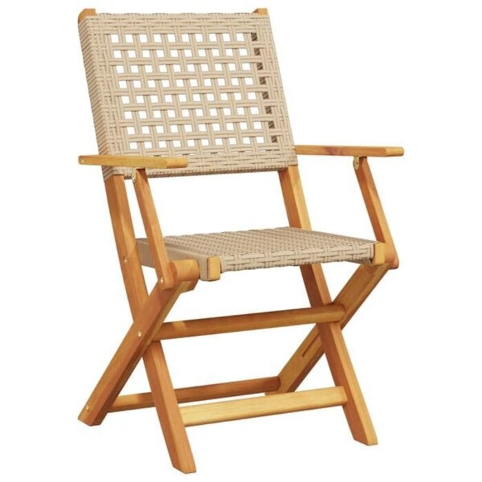 Vidaxl Gartenstühle 2er-Set aus Akazienholz & Rattan, beige - bis zu 35% Rabatt