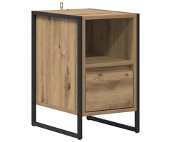 Vidaxl Nachttisch Eichenoptik mit Stahlrahmen - 39,5 x 30 x 50 cm - 33% Rabatt