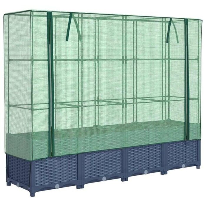 Vidaxl Hochbeet mit Gewächshaus 160x40x138cm Rattan-Optik - bis zu 34% günstiger