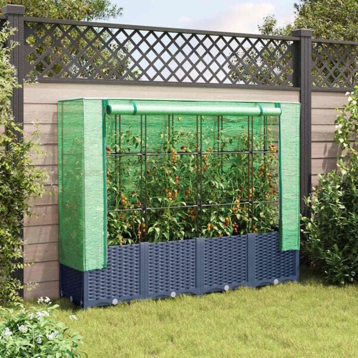 Vidaxl Hochbeet mit Gewächshaus 160x40x138cm Rattan-Optik - bis zu 34% günstiger