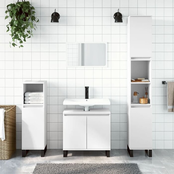 Vidaxl Moderner Badezimmerschrank 30x30x190cm Weiß - jetzt bis zu 35% Rabatt