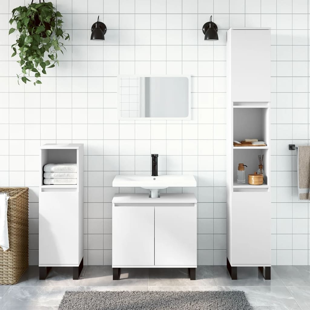 Vidaxl Moderner Badezimmerschrank 30x30x190cm Weiß - jetzt bis zu 35% Rabatt