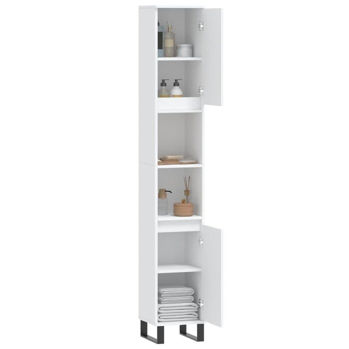 Vidaxl Moderner Badezimmerschrank 30x30x190cm Weiß - jetzt bis zu 35% Rabatt