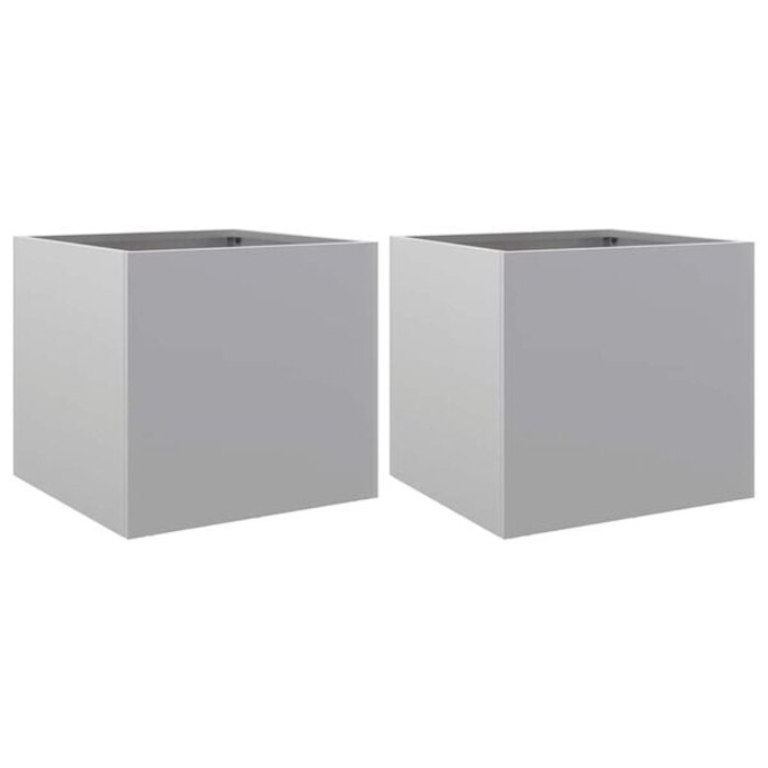 Vidaxl 2er Set Pflanzkübel Silber 32x30x29cm - Jetzt bis zu 33% sparen