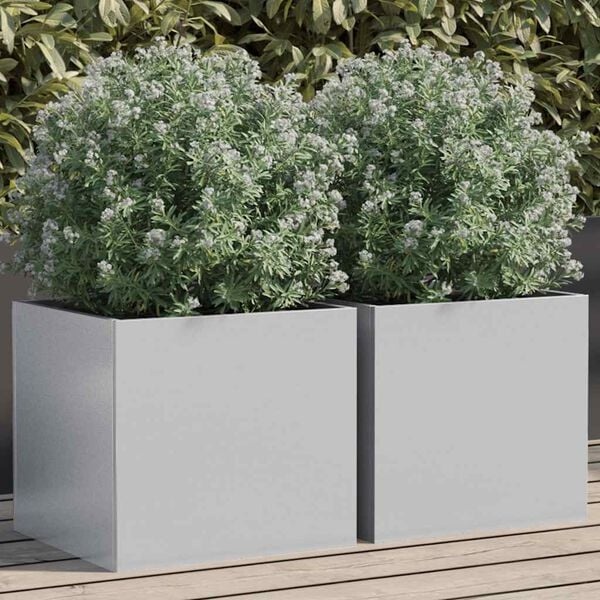 Vidaxl 2er Set Pflanzkübel Silber 32x30x29cm - Jetzt bis zu 33% sparen