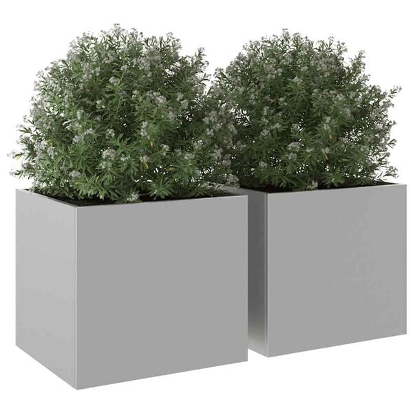 Vidaxl 2er Set Pflanzkübel Silber 32x30x29cm - Jetzt bis zu 33% sparen