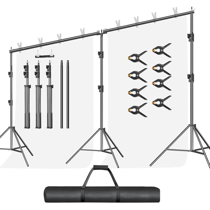 Profi Hintergrundsystem für Fotostudios - 3x6m, verstellbar - bis zu 35% Rabatt