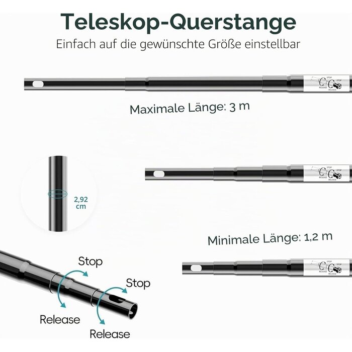 Profi Hintergrundsystem für Fotostudios - 3x6m, verstellbar - bis zu 35% Rabatt