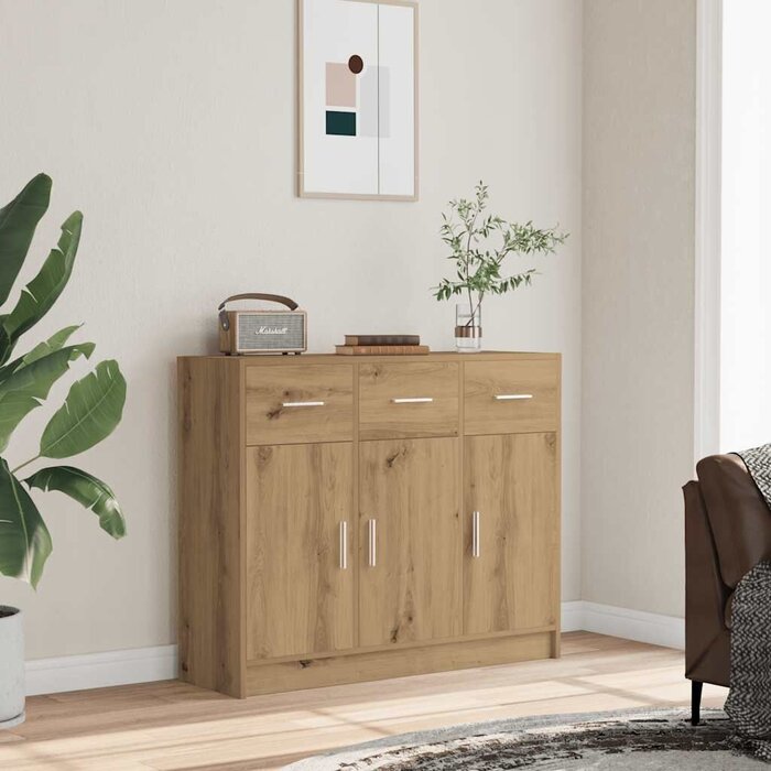 Vidaxl Sideboard Artisan-Eiche 91x28x75 cm - Bis zu 35% Rabatt im Outlet