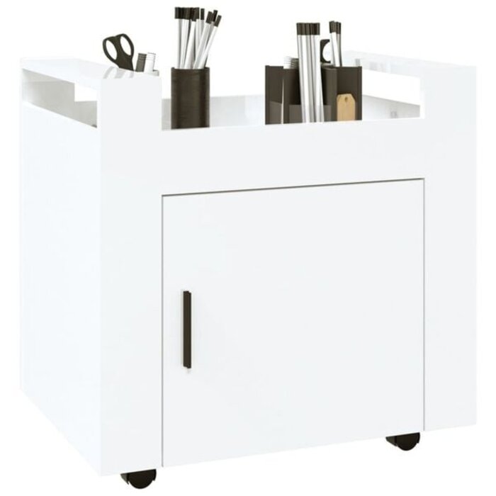 Vidaxl Rollcontainer 60x45x60 cm Weiß - Hochglanz - Büroschrank mit bis zu 33% Rabatt