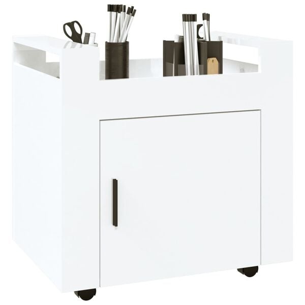 Vidaxl Rollcontainer 60x45x60 cm Weiß - Hochglanz - Büroschrank mit bis zu 33% Rabatt
