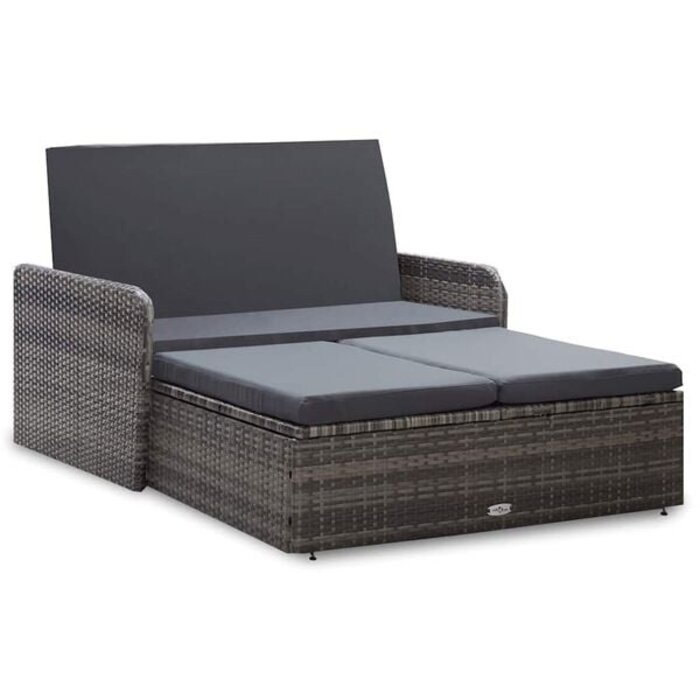Vidaxl Modernes Loungeset aus Polyrattan, grau - 2-teilig - bis zu 35% reduziert