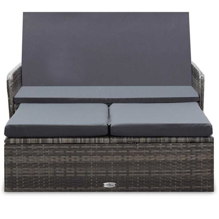 Vidaxl Modernes Loungeset aus Polyrattan, grau - 2-teilig - bis zu 35% reduziert