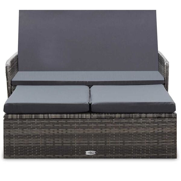 Vidaxl Modernes Loungeset aus Polyrattan, grau - 2-teilig - bis zu 35% reduziert