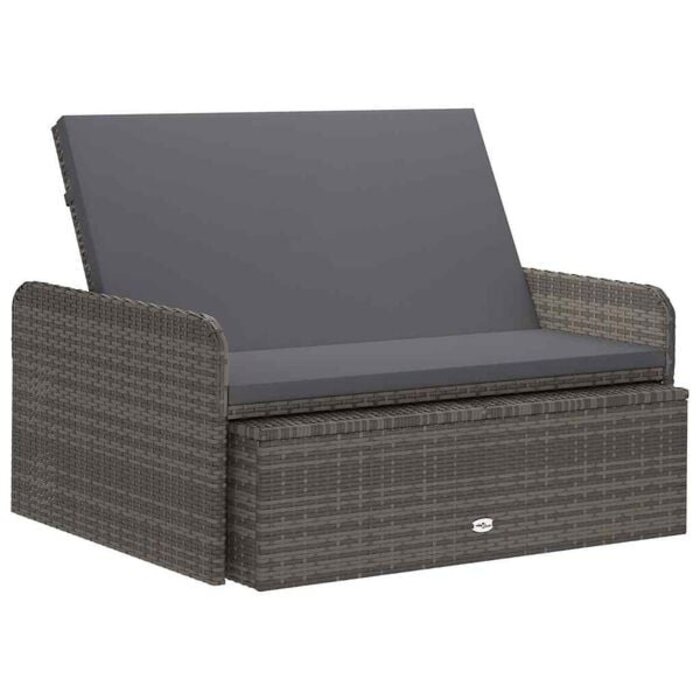 Vidaxl Modernes Loungeset aus Polyrattan, grau - 2-teilig - bis zu 35% reduziert