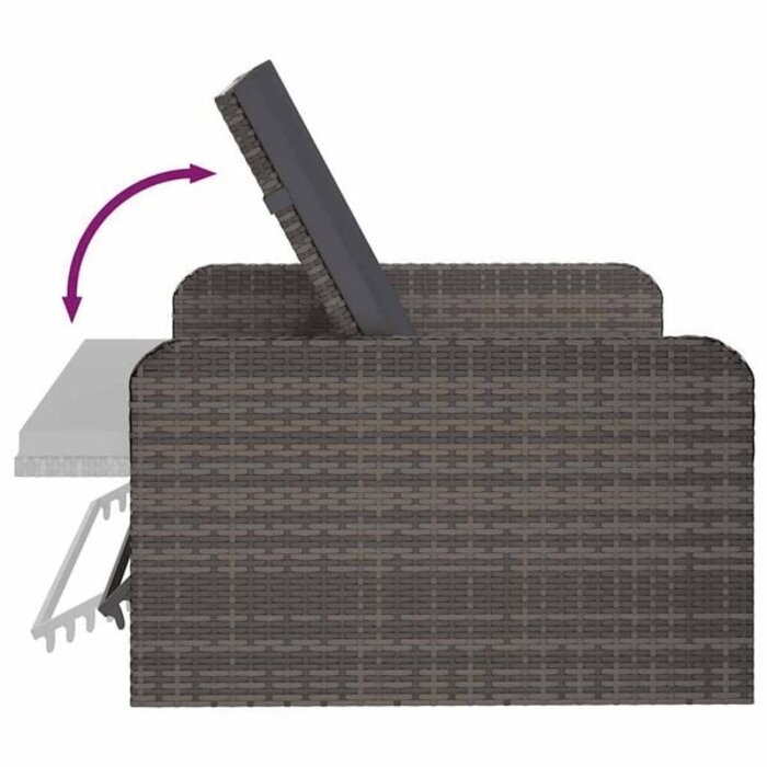 Vidaxl Modernes Loungeset aus Polyrattan, grau - 2-teilig - bis zu 35% reduziert