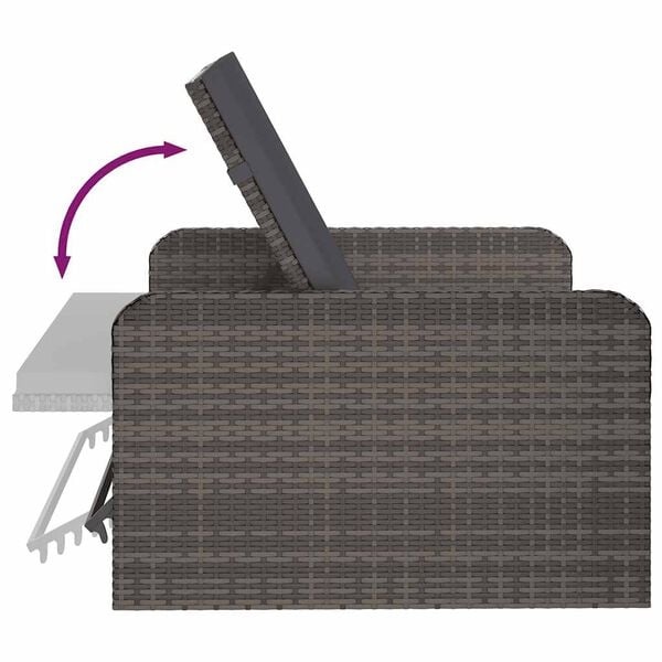 Vidaxl Modernes Loungeset aus Polyrattan, grau - 2-teilig - bis zu 35% reduziert