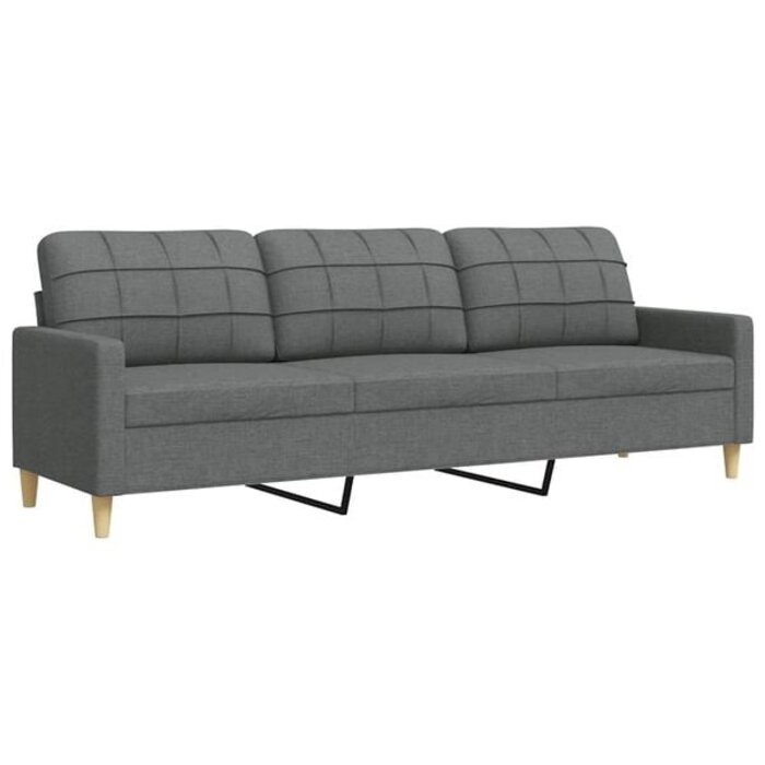 Vidaxl 3-Sitzer Sofa 210 cm Dunkelgrau - Komfortables Design - bis zu 33% reduziert