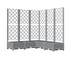 Vidaxl Pflanzkübel mit Rankgitter 120x120 cm - Hellgrau - 56% Rabatt