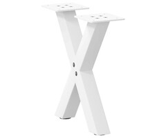 Vidaxl 2er Set Couchtischbeine X-Form 30x(30-31) cm Stahl weiß - 49% Rabatt