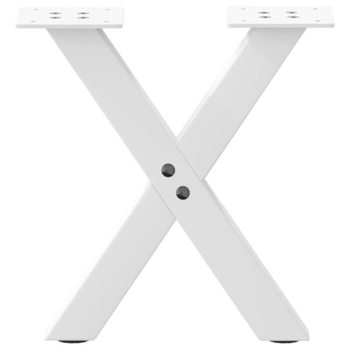 Vidaxl 2er Set Couchtischbeine X-Form Stahl Weiß - bis zu 33% Rabatt