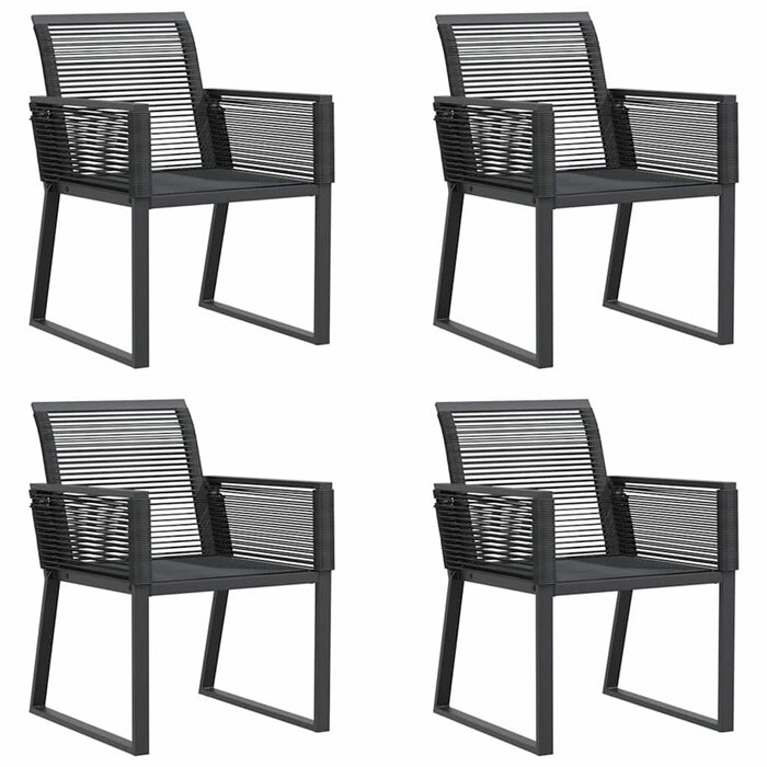 Vidaxl 4er Set Gartenstühle aus Poly-Rattan Schwarz - Outlet bis zu 35% Rabatt