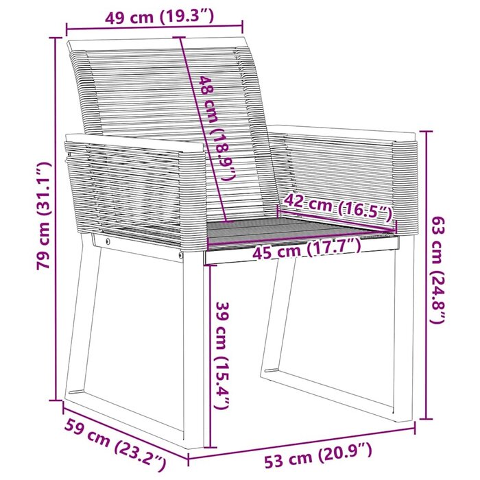 Vidaxl 4er Set Gartenstühle aus Poly-Rattan Schwarz - Outlet bis zu 35% Rabatt