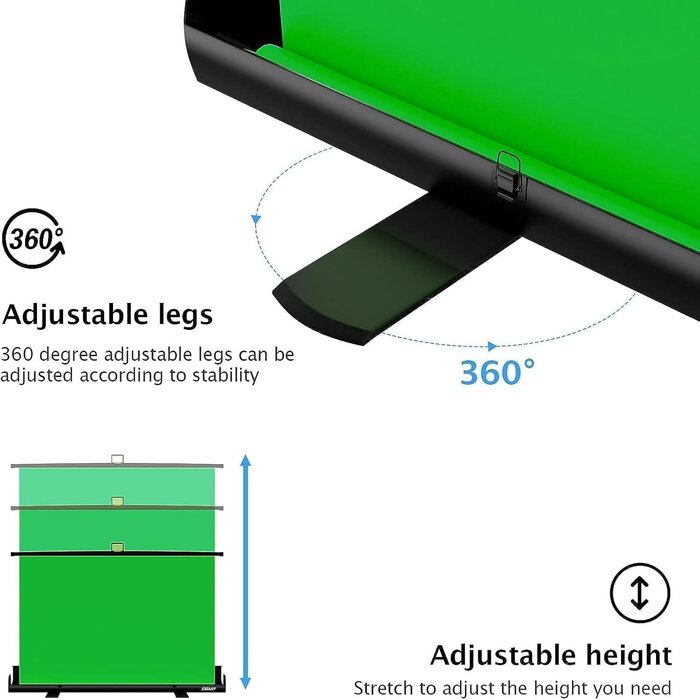 Professionelles Green Screen Hintergrundpaneel 155x200cm - bis zu 35% Rabatt