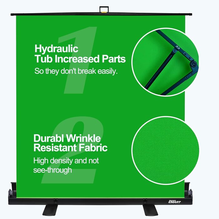Professionelles Green Screen Hintergrundpaneel 155x200cm - bis zu 35% Rabatt
