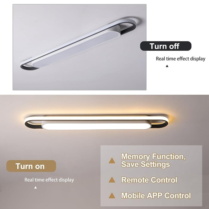 Moderne LED-Deckenleuchte 122cm, Dimmbar & App-Steuerung - bis zu 34% Rabatt