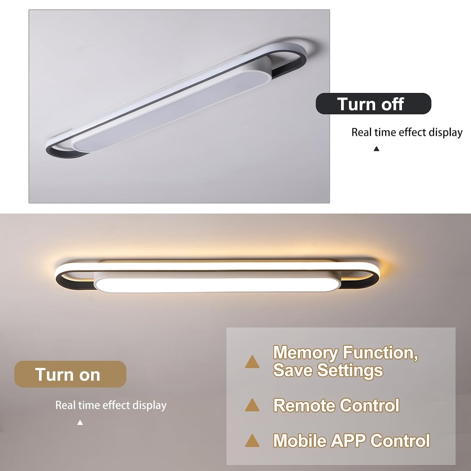 Moderne LED-Deckenleuchte 122cm, Dimmbar & App-Steuerung - bis zu 34% Rabatt