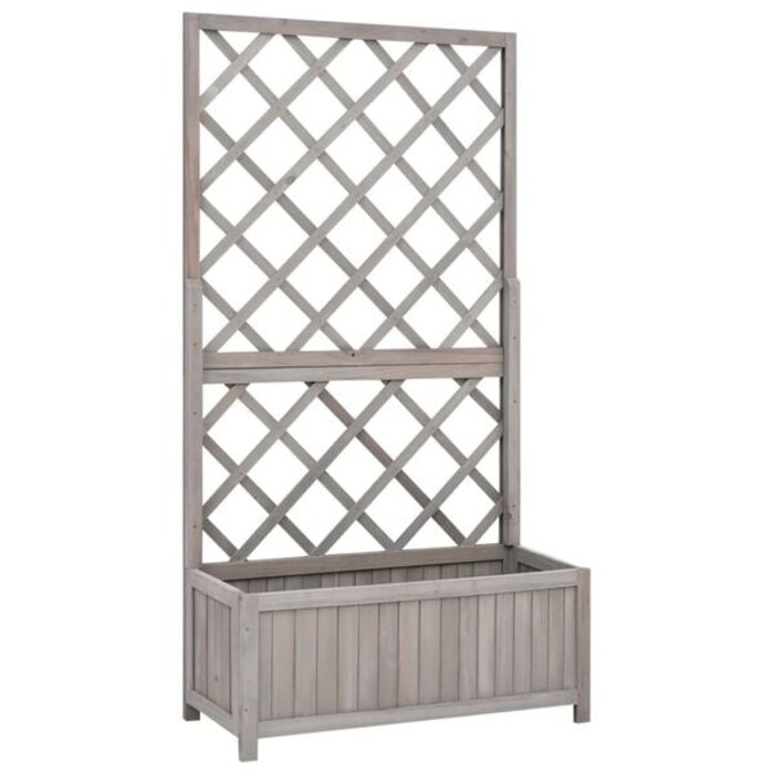 Vidaxl Rankgitter-Pflanzkasten Kiefer Grau 70x30x135 cm - bis zu 34% sparen